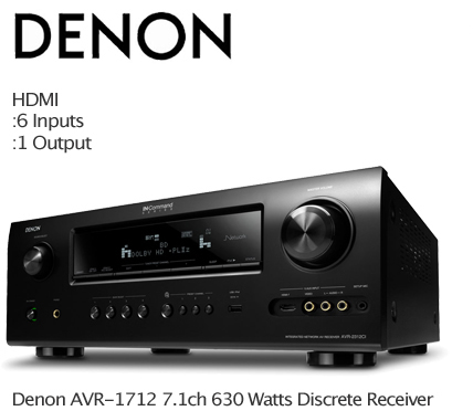 Denon AVR 1712 7 1 CH HDMI 6INS 1OUTS HD Surround Receiver 3D Discrete 