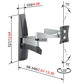 17 19 20 22 Articulating LCD TV PC Monitor Wall Mount  