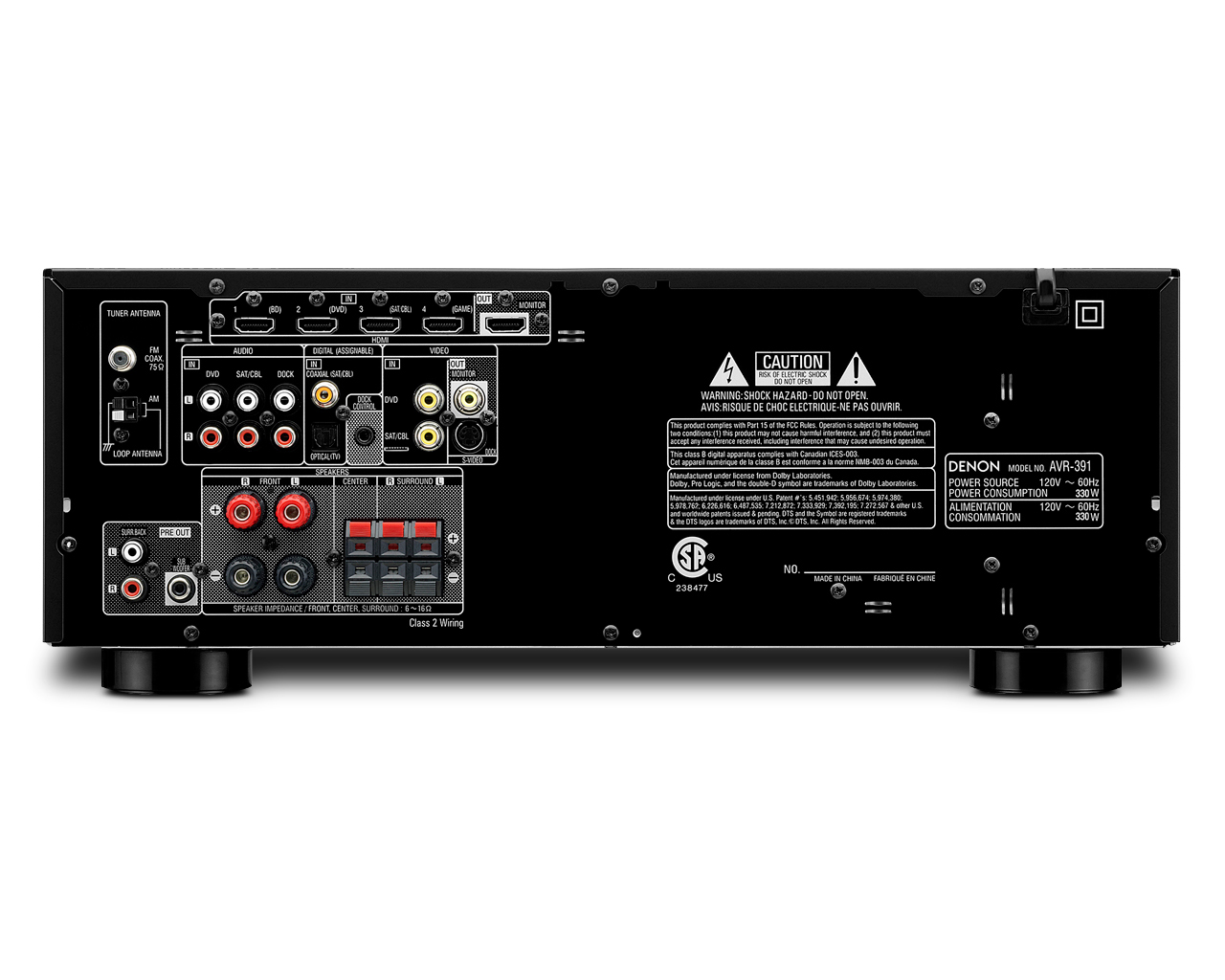 CLEARANCE DENON 5.1 AVR 391 HDMI 4/1 Theater Receiver HDMI Repeater 