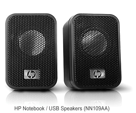New HP Notebook Speakers NN109AA Portable HP USB Powered Mini Speakers